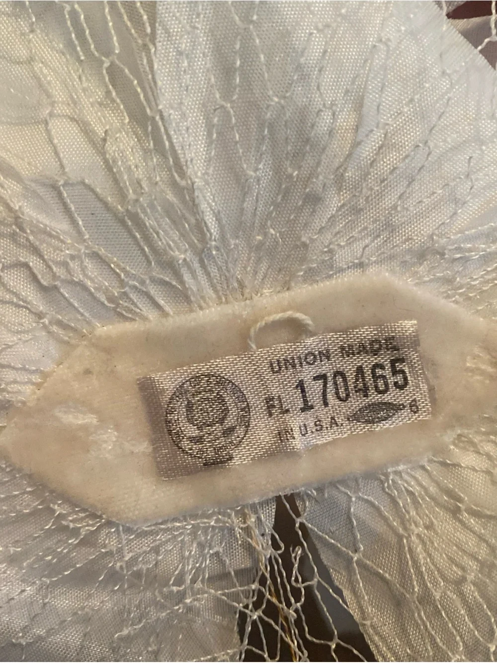 Vintage 1950s White Birdcage Veil - USA Union Made